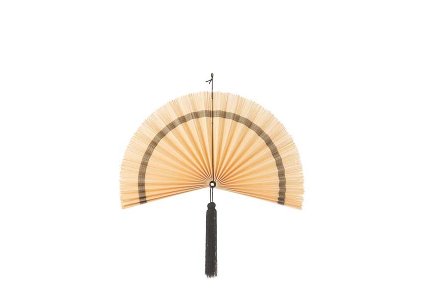 Éventail + pinceau naturel/noir 39x81x4cm