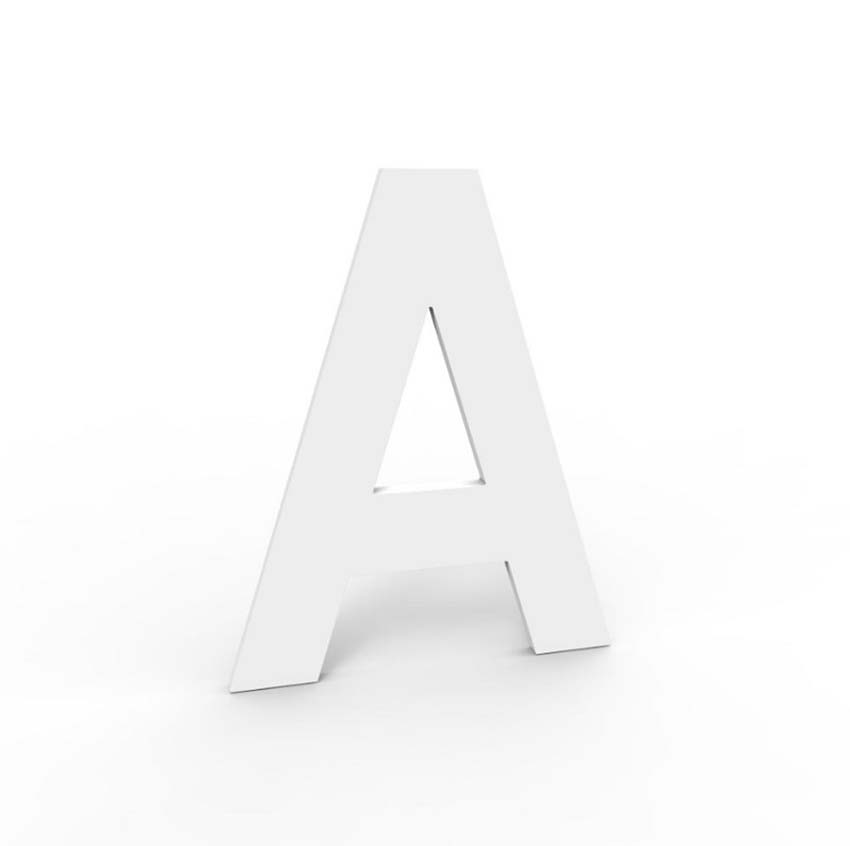 Numéro de maison A eSafe en aluminium blanc 10cm / épaisseur 1,5mm