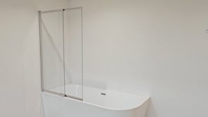 Badwand Unna glas/chroom uitschuifbaar 100x145cm