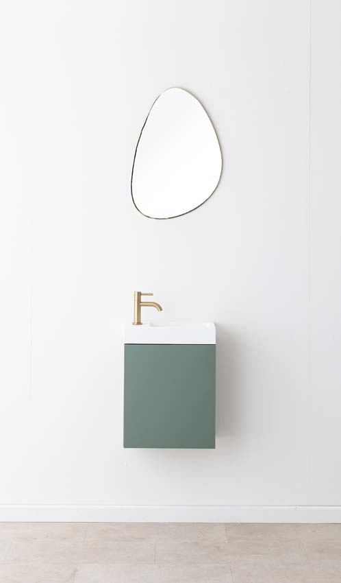 Toiletmeubel Dotan eucalyptus groen wastafel mat wit 45x40x22cm