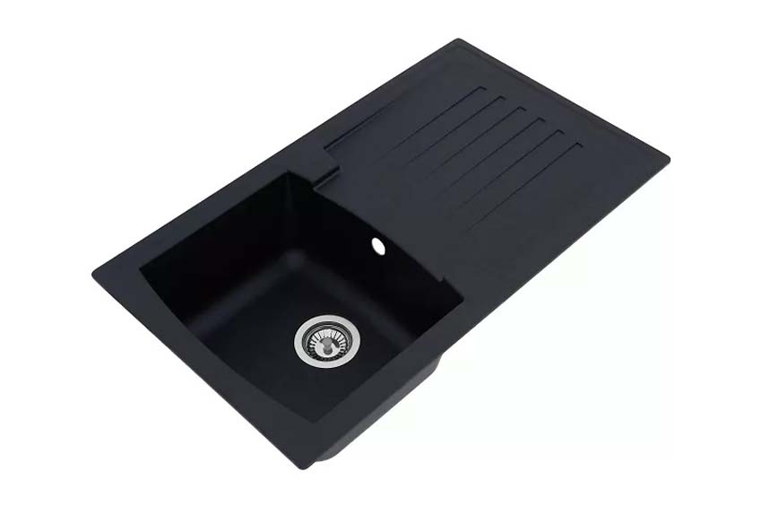 Inbouwspoelbak Nils 860x500mm zwart