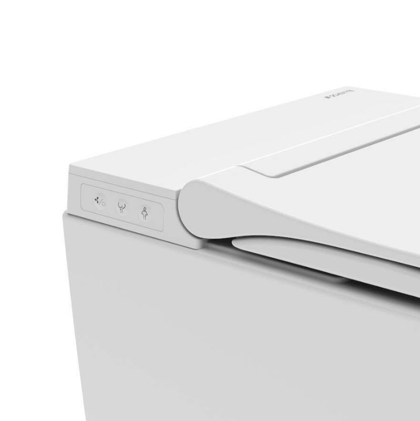 WC-douche Cora sans rebord blanc brillant avec siège de WC softclose