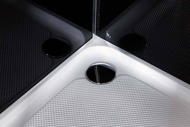 Douchecabine Anik rechts chroom/zwart draaideur 90x90x205cm