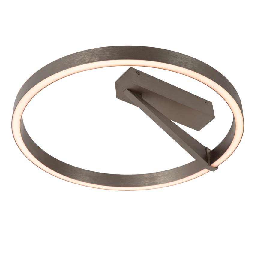 Lucide Premium Applause - Plafonnière - Ø40cm - LED Dimbaar - CCT - 1x26W 2200K/4000K - Grijs ijzer