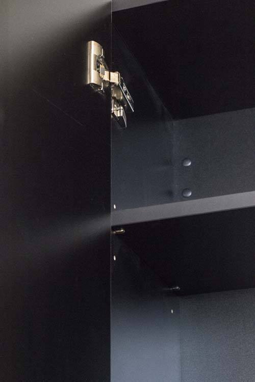 Badkamermeubel Puro mat zwart hangend met dubbele wastafel glanzend wit 120cm