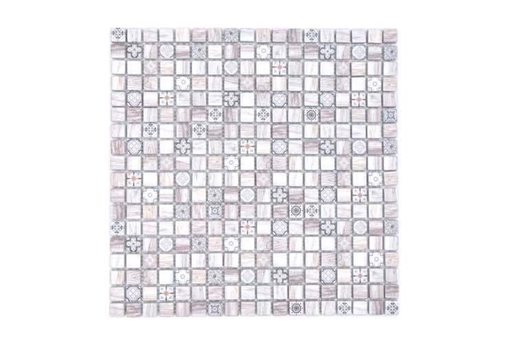 Mozaïek Retro Mix lichtbruin mat 30x30cm