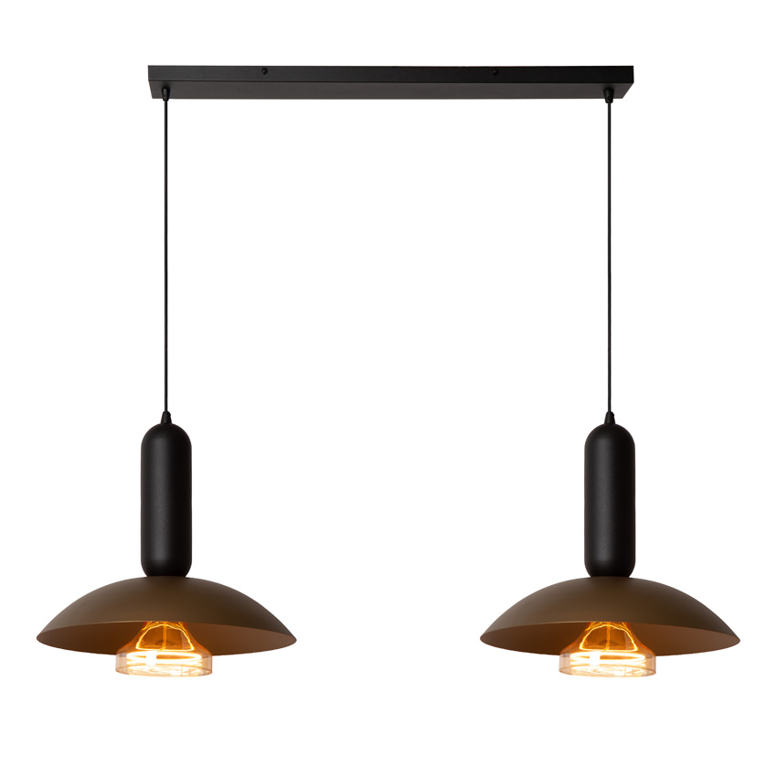 Lucide Essential Grantham - Hanglamp - 2xE27 - Koffie