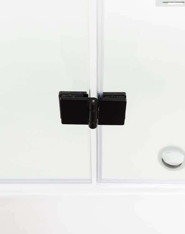 Badwand Asher zwart links/rechts 120x130cm