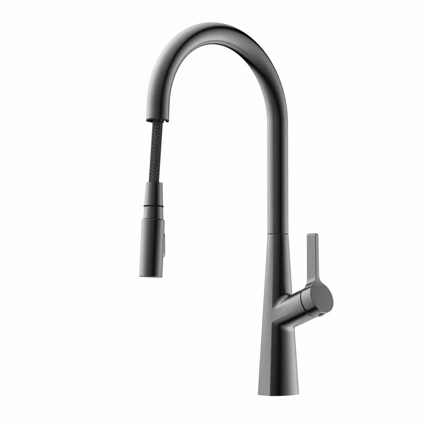 Robinet de cuisine Wasserwerk WK 9 Sphere graphite mat avec bec extractible