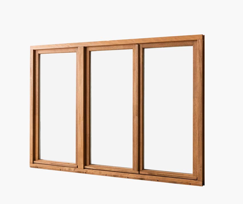 Fenêtre battant bois Meranti Trae 3 vantaux 55mm naturel 1800 x 1200mm