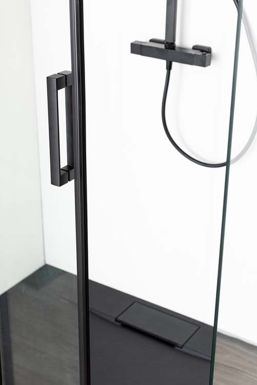 Doucheschuifdeur Uno zwart 117-120x200cm