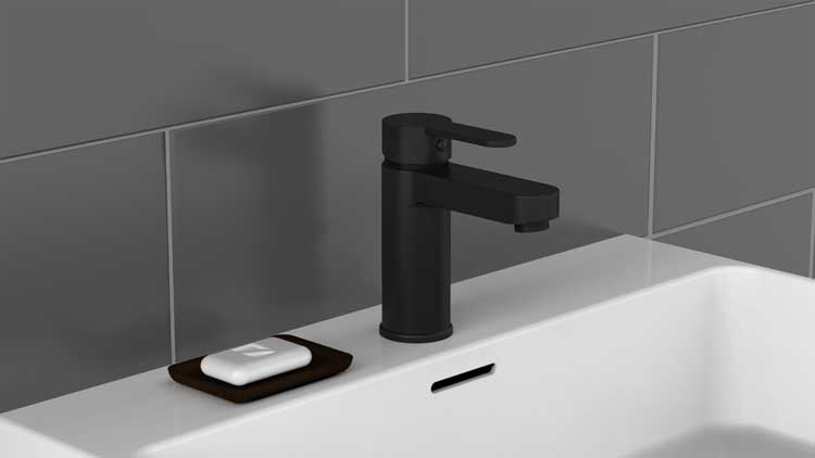 Wastafelkraan Egon mat zwart