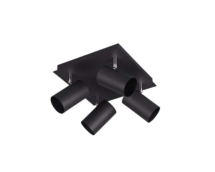 Opbouwspot zwart mat excl lamp LED mogelijk 4 spots GU10