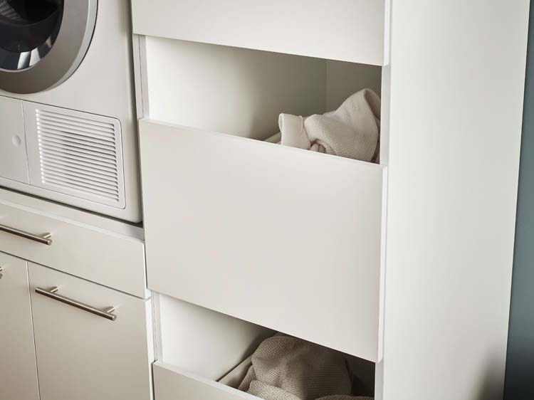 Wasmachine kast Decowash - kast met 3 compartimenten - 50x162x67.5cm