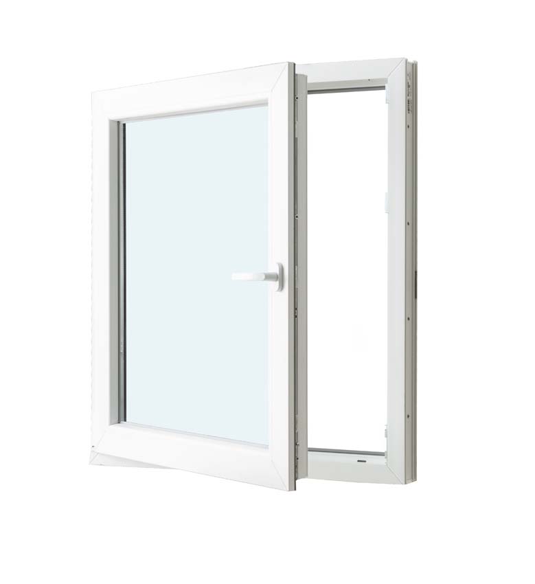 1-VL draaikiepraam pvc wit budget B500XH600 mm links 1-VL draaikiepraam pvc wit budget B500XH600 mm links