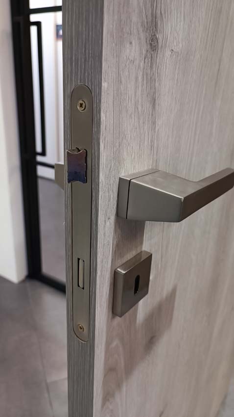 Porte intérieure complète Vintage Milo grise 201,5x83cm aggloméré tubulaire réversible + châssis 16,5cm