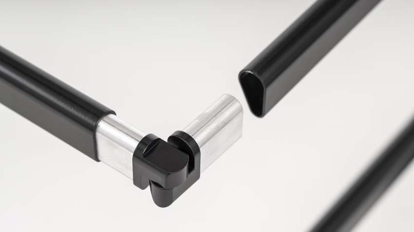 Kit garde-corps Talaka aluminium noir 150cm fixation latérale