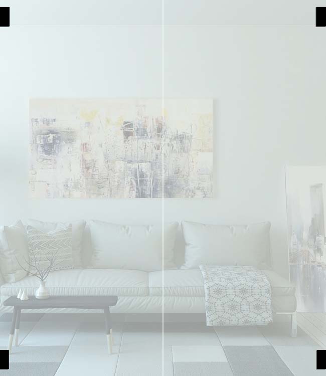 Porte intérieure double vitrée Sky Night verre dépoli sur mesure - charnières noires