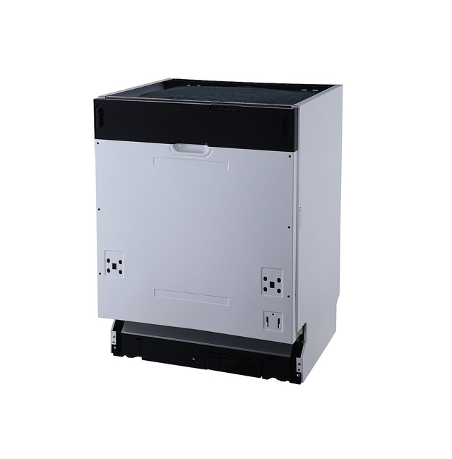 Cuisine gris/blanc 320 cm - plaque de cuisson vitrocéramique et hotte murale noire - avec appareils