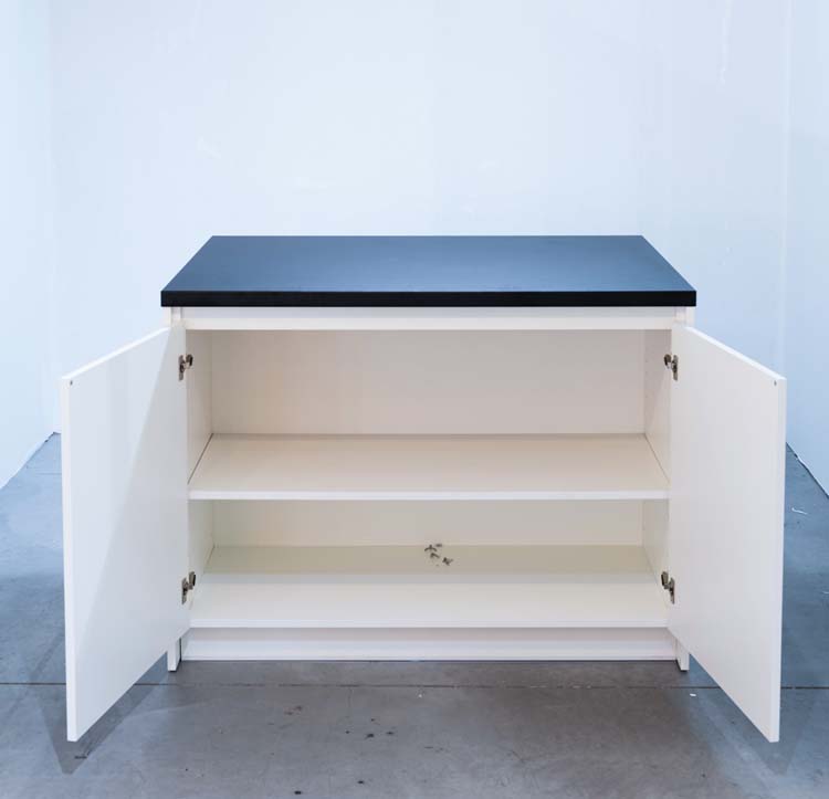 Îlot de cuisine Plenti blanc/noir 124,5cm