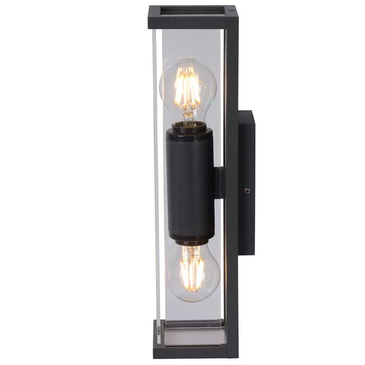 Lucide CLAIRE MINI - Wandlamp Buiten - H36cm - Antraciet