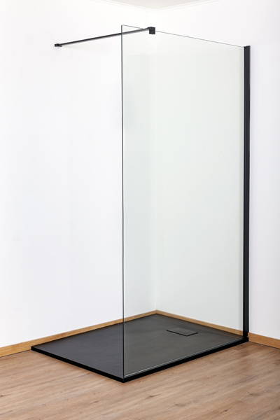 Douchebak Moby SMC mat zwart leisteenlook 140x90cm