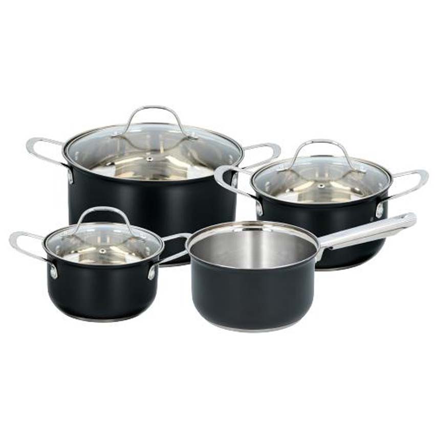 Set de casseroles noir mat 7 pièces sans PFAS