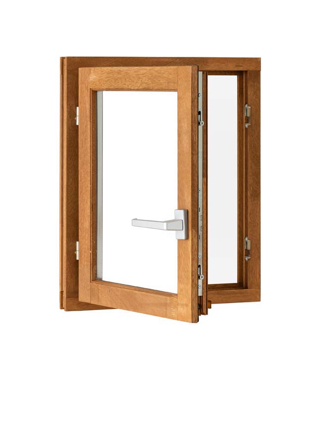 Fenêtre tournante à 1 vantail Trae bois Meranti 55mm naturel L700xH800mm ouvrant à gauche
