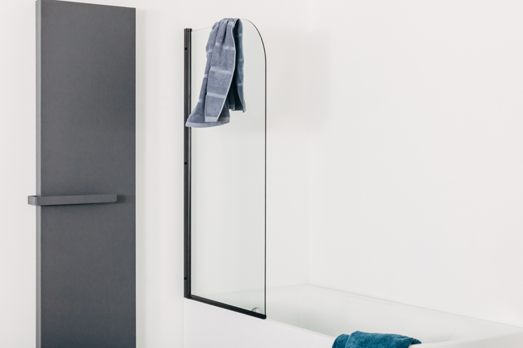 Badwand Uberto zwart links/rechts 80x140cm