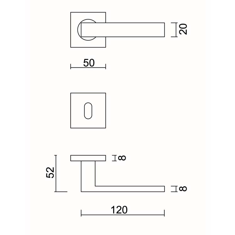 Poignée de porte pro Trani fume mat R+E