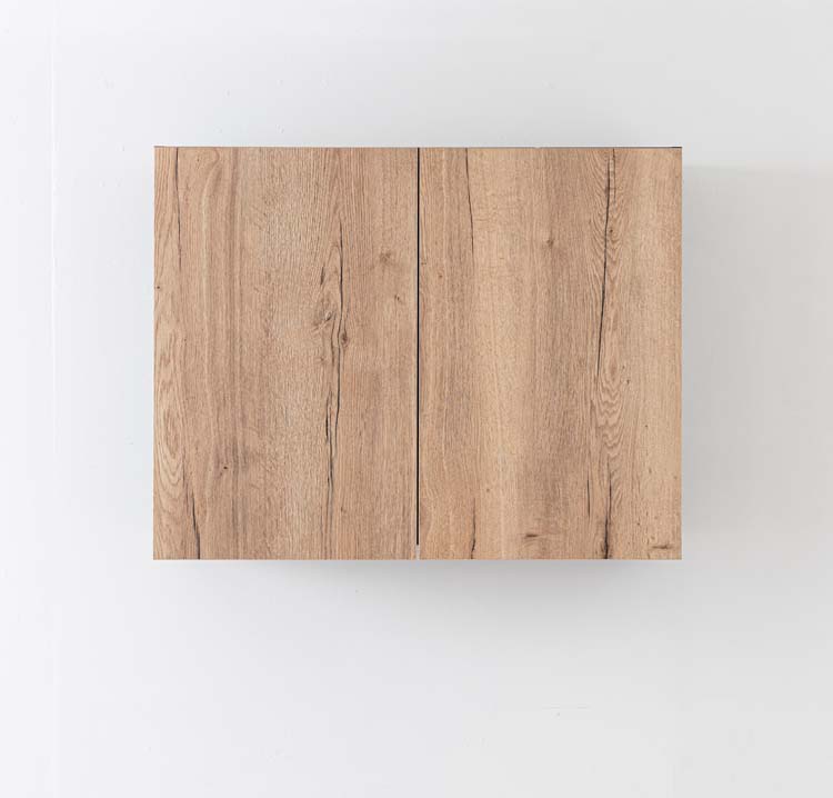 Keukenkast Plenti hangkast zwart/houtlook 100x78cm