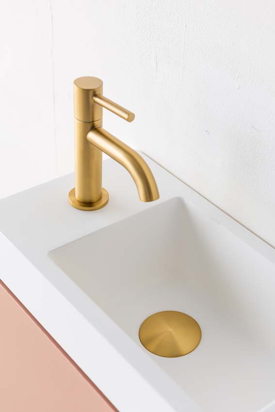 Toiletmeubel Dotan abrikoos wastafel mat wit 45x40x22cm