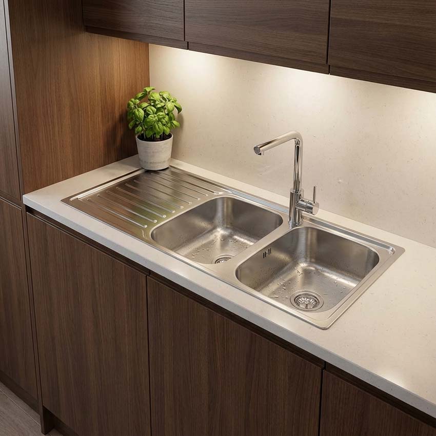 Spoelbak Franke Antea inox 2 bak 116x50cm