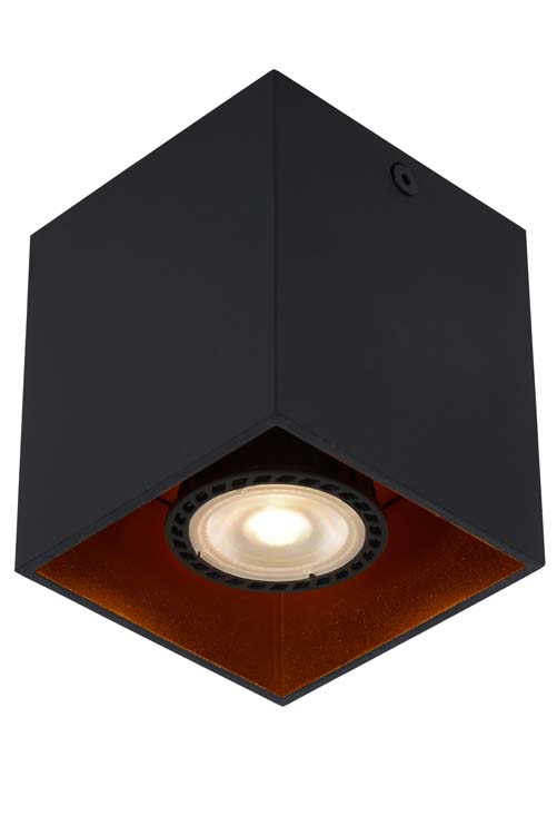 Plafondlamp - zwart/rood - vierkant - GU10 - 50W
