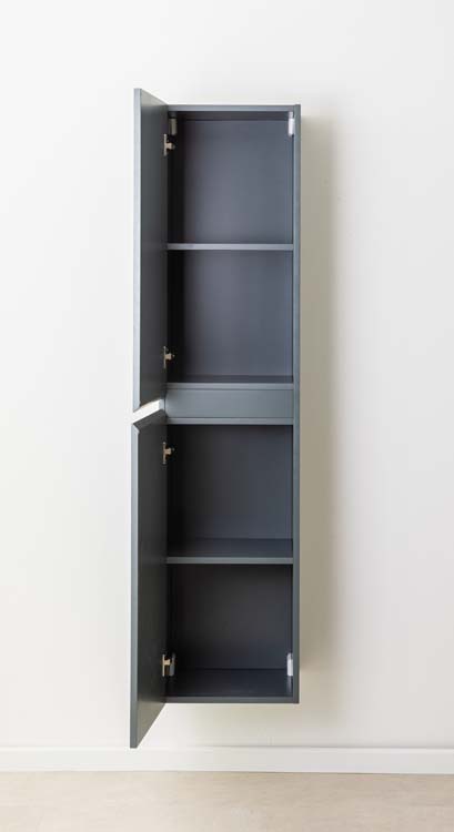 Armoire colonne Aaron gris mat suspendue 170x40x35cm