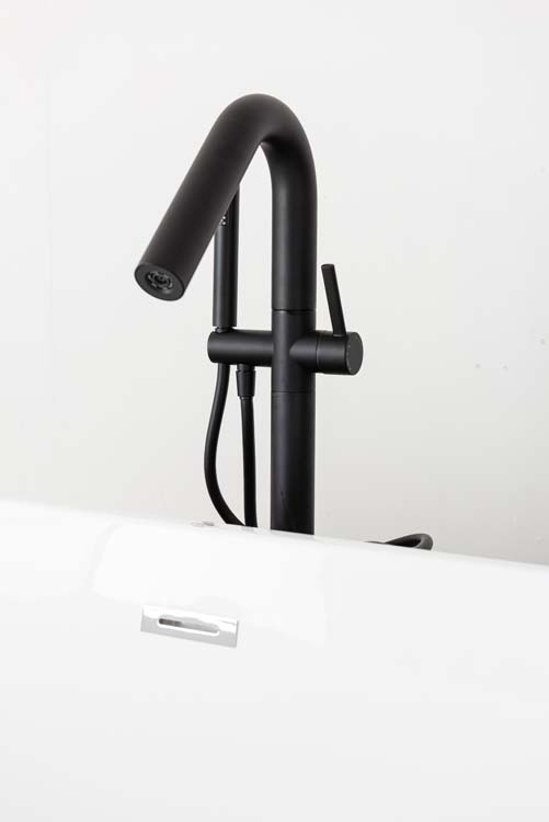 Vrijstaand bad Belle mat zwart/wit 170x80cm