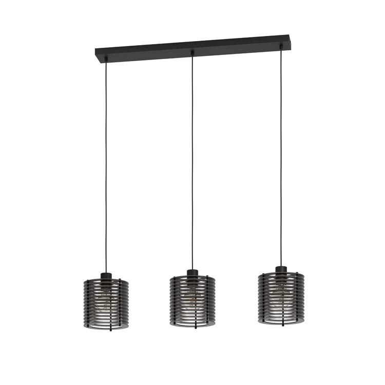 Lampe suspendue Aivo 3xE27 L88CM noir/bois