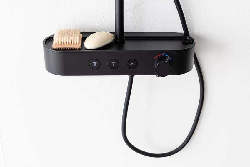 Doucheset Vivian thermostatisch mat zwart