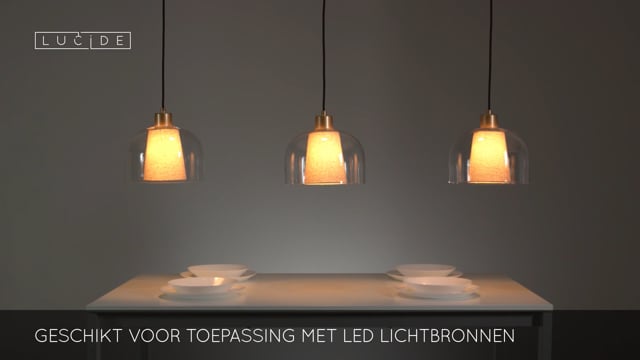 Lucide GUNHILD - Suspension - 3xE27 - Transparent