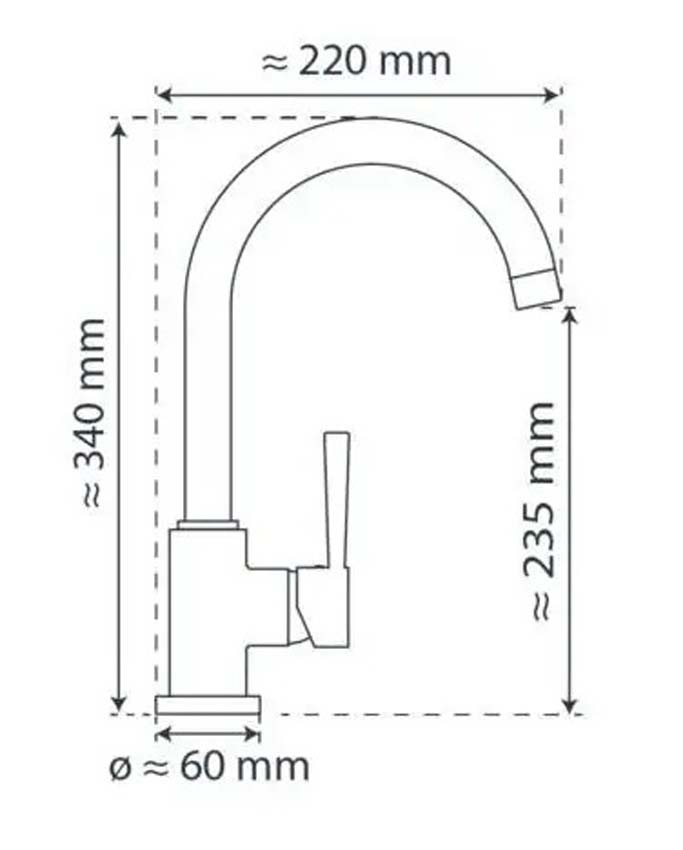 Keukenkraan Charlotte mat goud