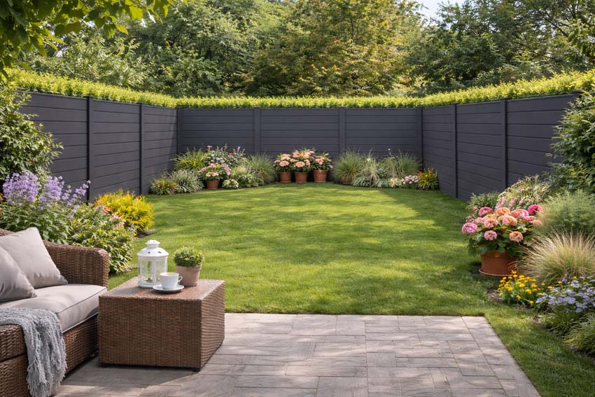 Clôture Havana alu anthracite 3 clôtures 636 x 180 x 4 cm