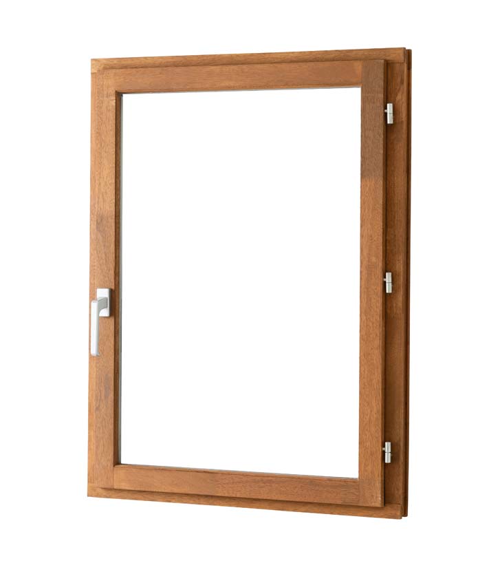 Fenêtre battant bois Meranti Trae 1 vantail 55mm naturel 750x1000mm D
