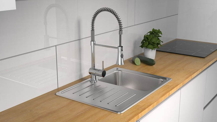 Robinet de cuisine Charlotte chrome spiraalveer