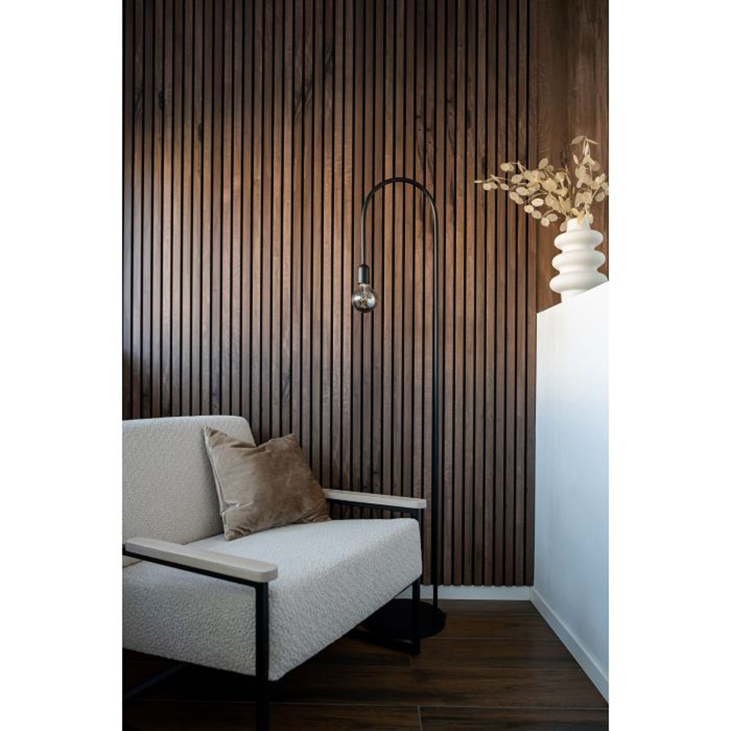 Wandpaneel Line Up MDF zwart-smokey slim 23,7x250x1cm