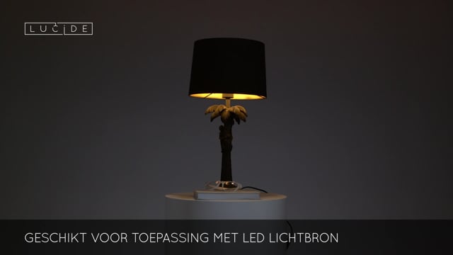 Tafellamp palmboom h50cm zwart excl lamp LED mogelijk