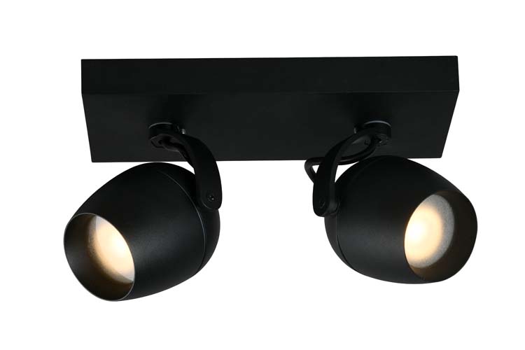 Plafondlamp badkamer - zwart - 2xGU10 - 40W - IP44