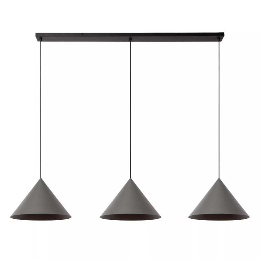 Lucide Vibes Spitze - Suspension - 3xE27 - Gris
