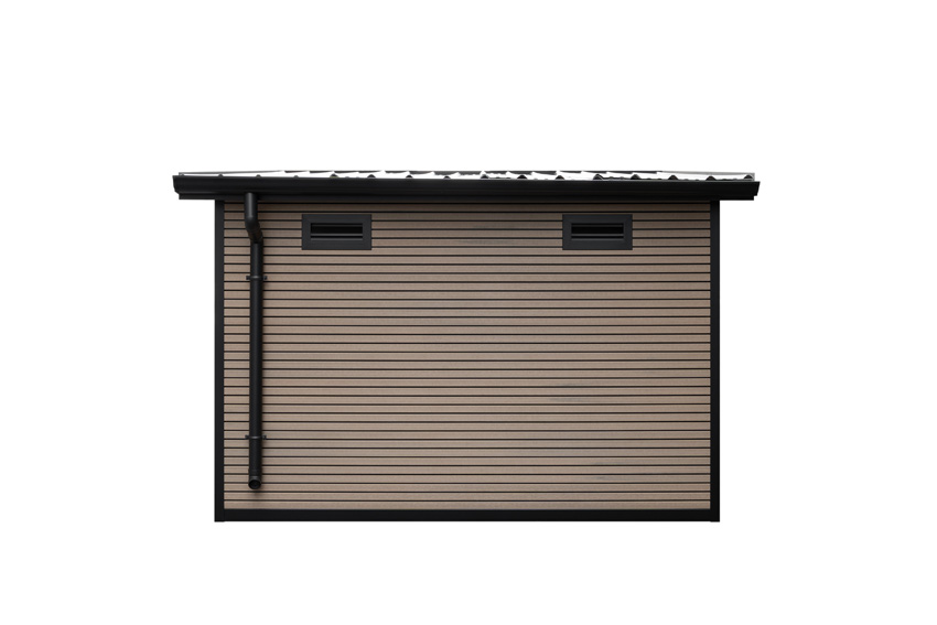 Tuinhuis Yasmine L WPC stone grey/sandstone 290x290cm dubbele deur