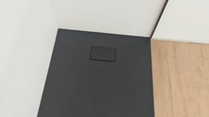 Douchebak Moby SMC mat zwart leisteenlook 120x80cm