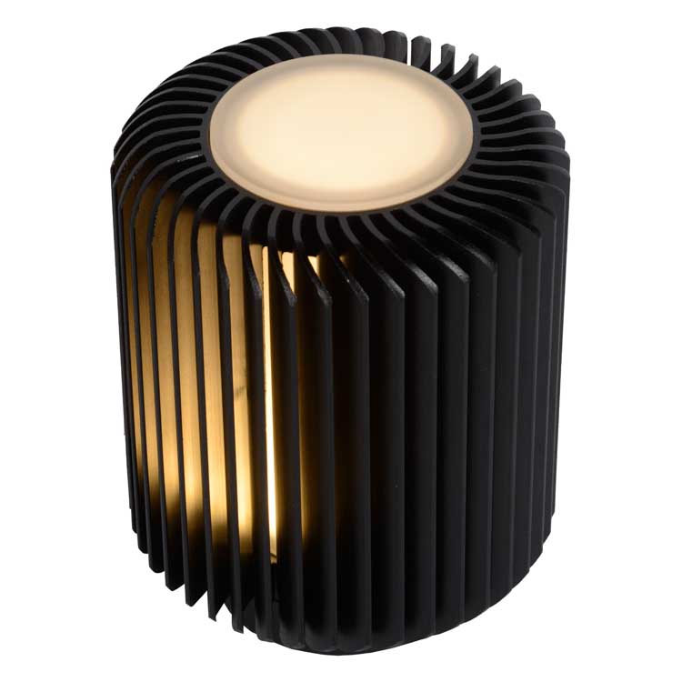 Lucide TURBIN - Tafellamp - LED - 1x5W 3000K - Zwart